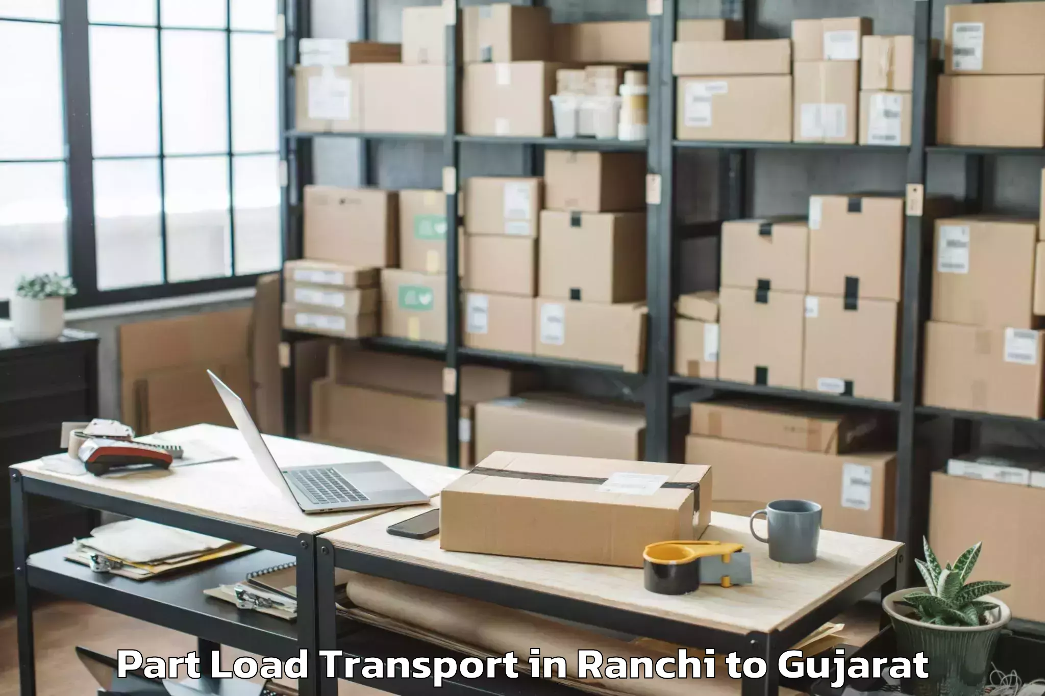 Ranchi to Dharmsinh Desai University Nad Part Load Transport Booking